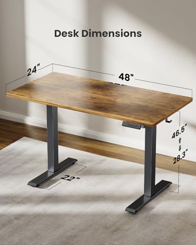 Marsail Electric Standing Desk with Drawers, 55″ x 28″ Height Adjustable Sit Stand Up Desk with Storage Shelf