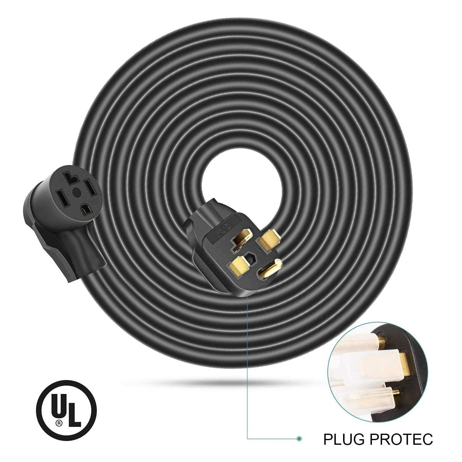 Rophor Dryer Extension Cord 4 Prong, 30 Amp NEMA 14-30P to 14-30R Extension Cord for Dryer Power Extension and EV Charging