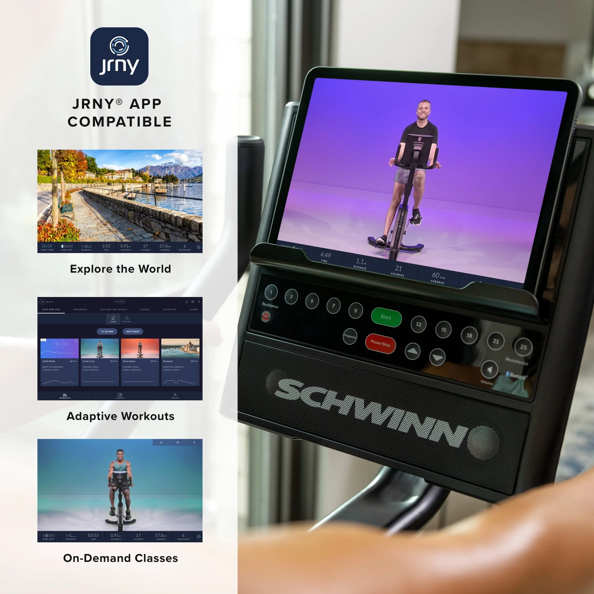 Schwinn 190 Upright Bike, Free 2-Month JRNY Membership