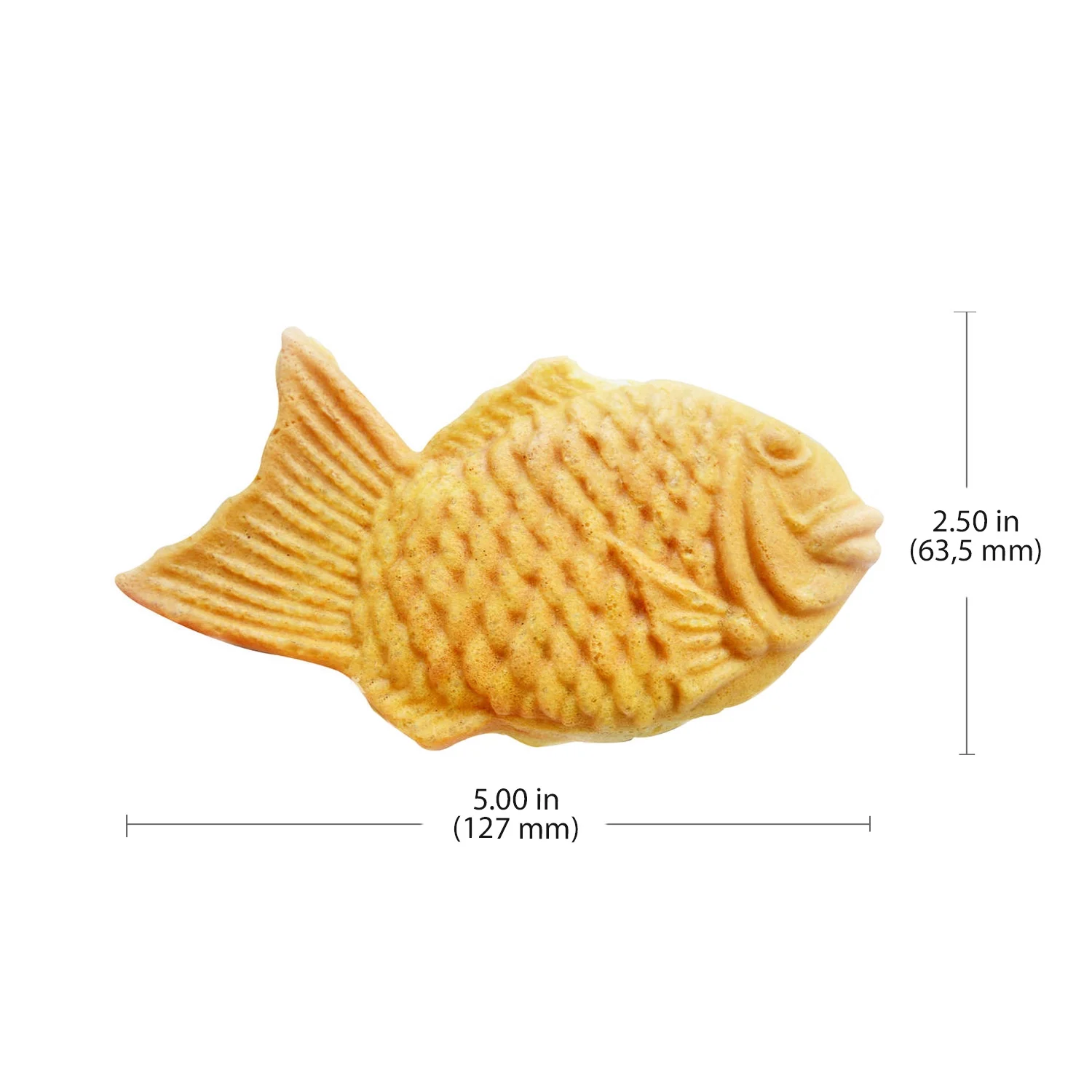 GorillaRock Taiyaki Iron | Electric Taiyaki Machine | 6 Close-Mouth Fish Shaped Waffles | Nonstick Coating | Wooden Handles