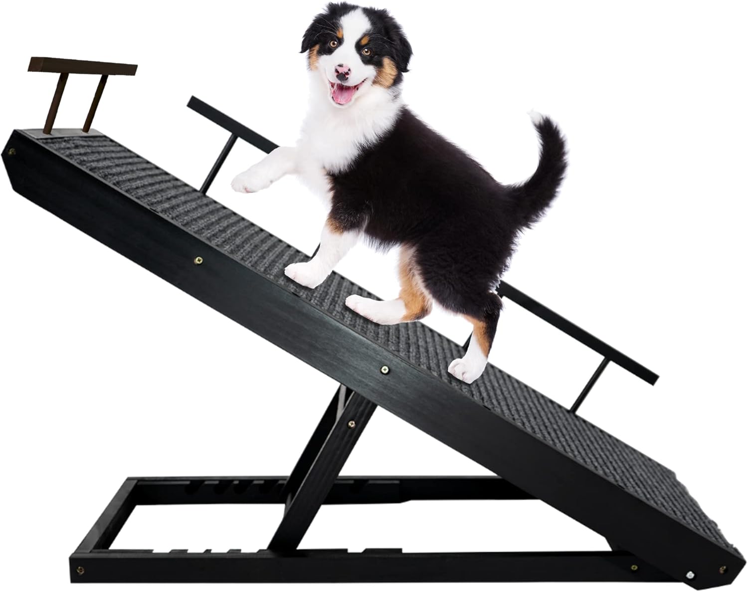 Rampaw Adjustable Pet Ramp for Small Dogs and Cats - for Couch or Bed with Paw Non Slip Traction Mat, Adjustable Height from 12 to 24 in - Sturdy