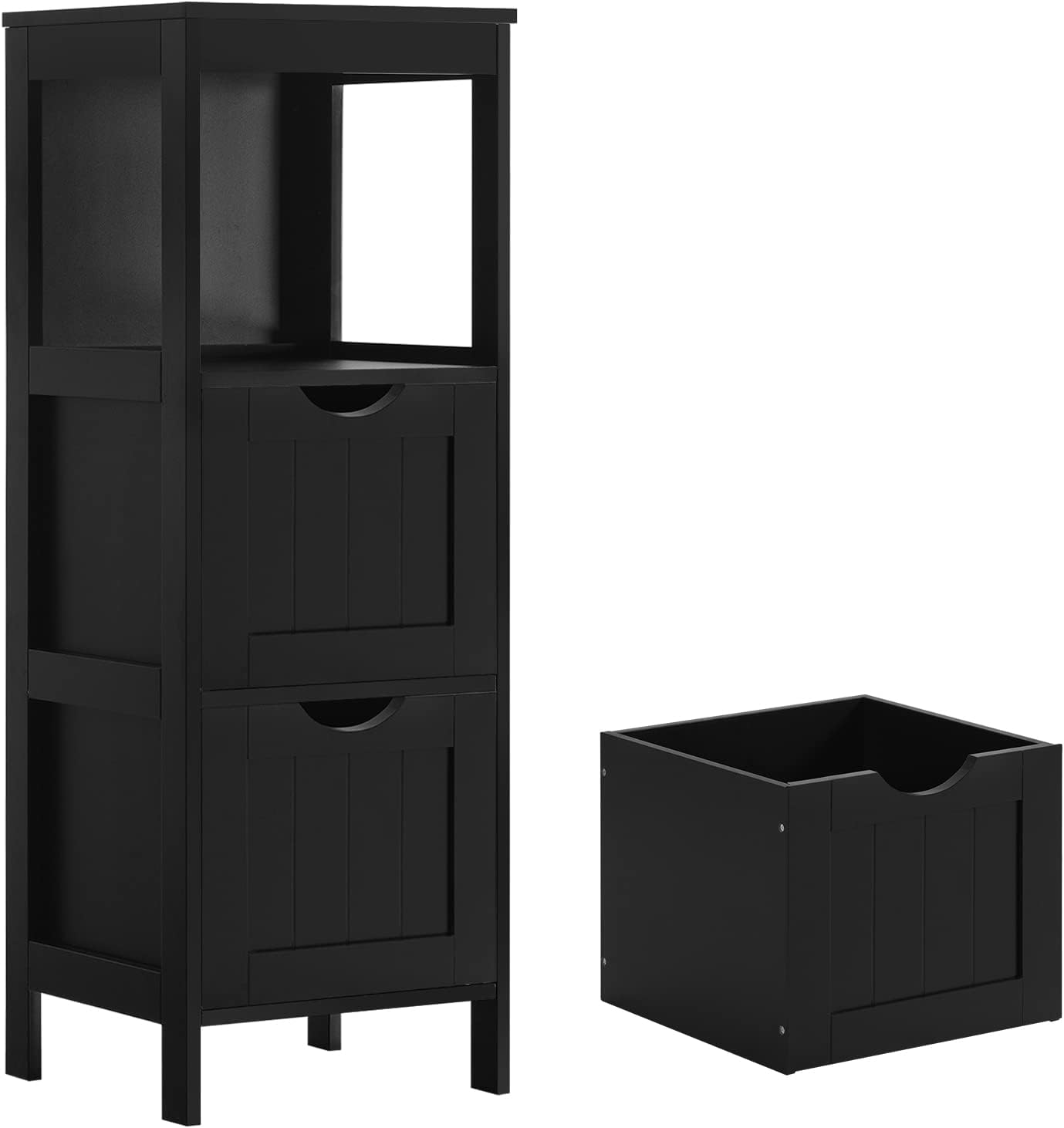 Reettic Narrow Bathroom Storage Cabinet with 3 Removable Drawers, DIY, Free Standing Side Storage Organizer for Bedroom, Living Room, Entryway