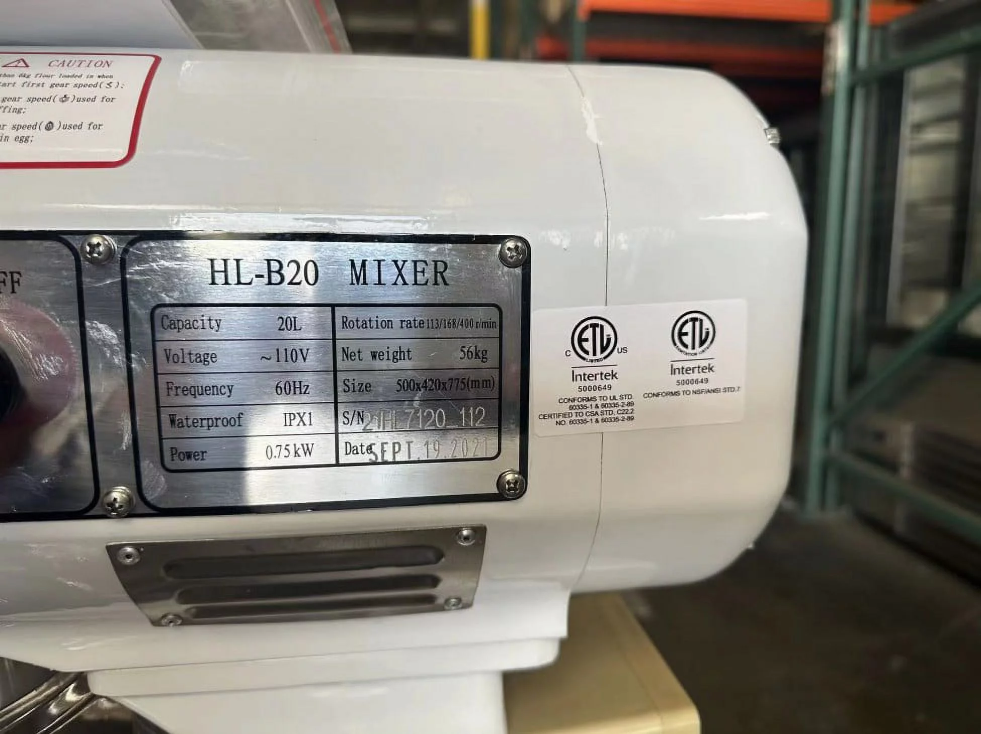 20 Quart Mixer Machine 3 Speed Commercial Bakery Kitchen Equipment NSF