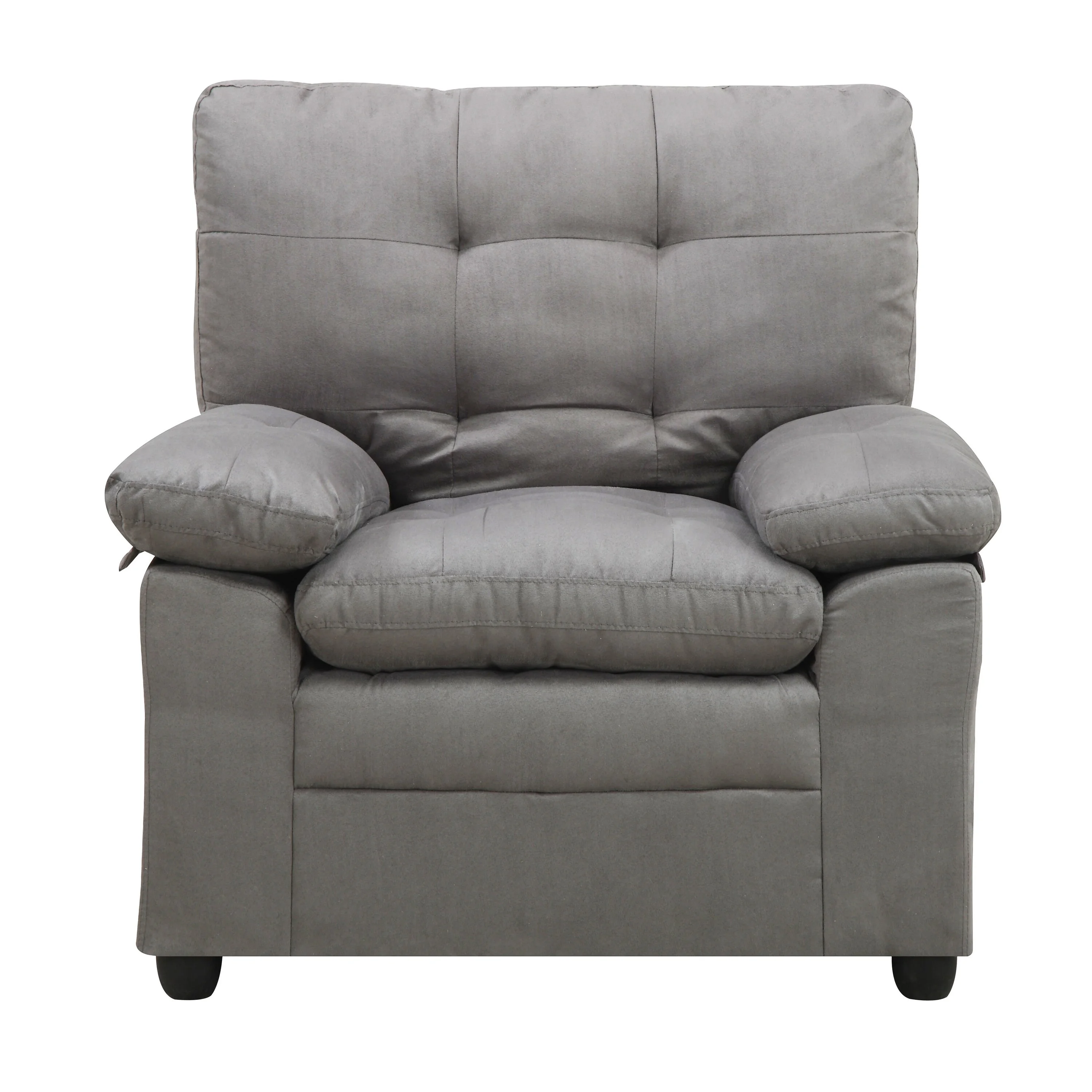 Urban Home Grayson Collection-Chair Grayson Tufted Arm Chair - Grey