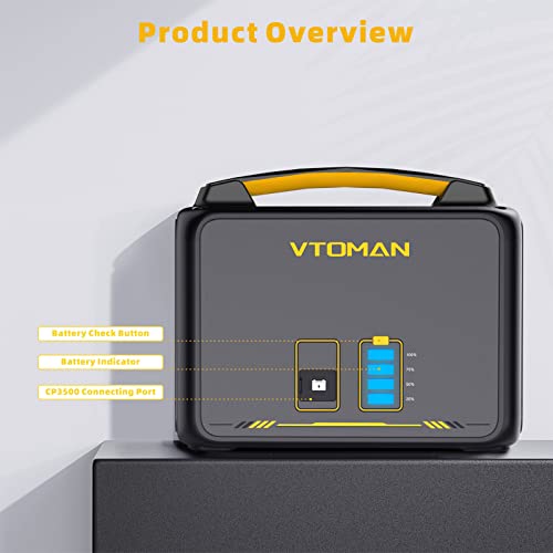 VTOMAN Jump 600X Portable Power Station, LFP Battery Powered Generator with 2x 600W AC Outlets (Surge 1200W), 4x USB ports