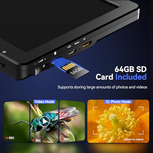 TOMLOV DM9 Max Digital Microscope: 20MP 10.1" 1500X HD IPS HDMI Coin Microscope Magnifier for Error Coins with Screen