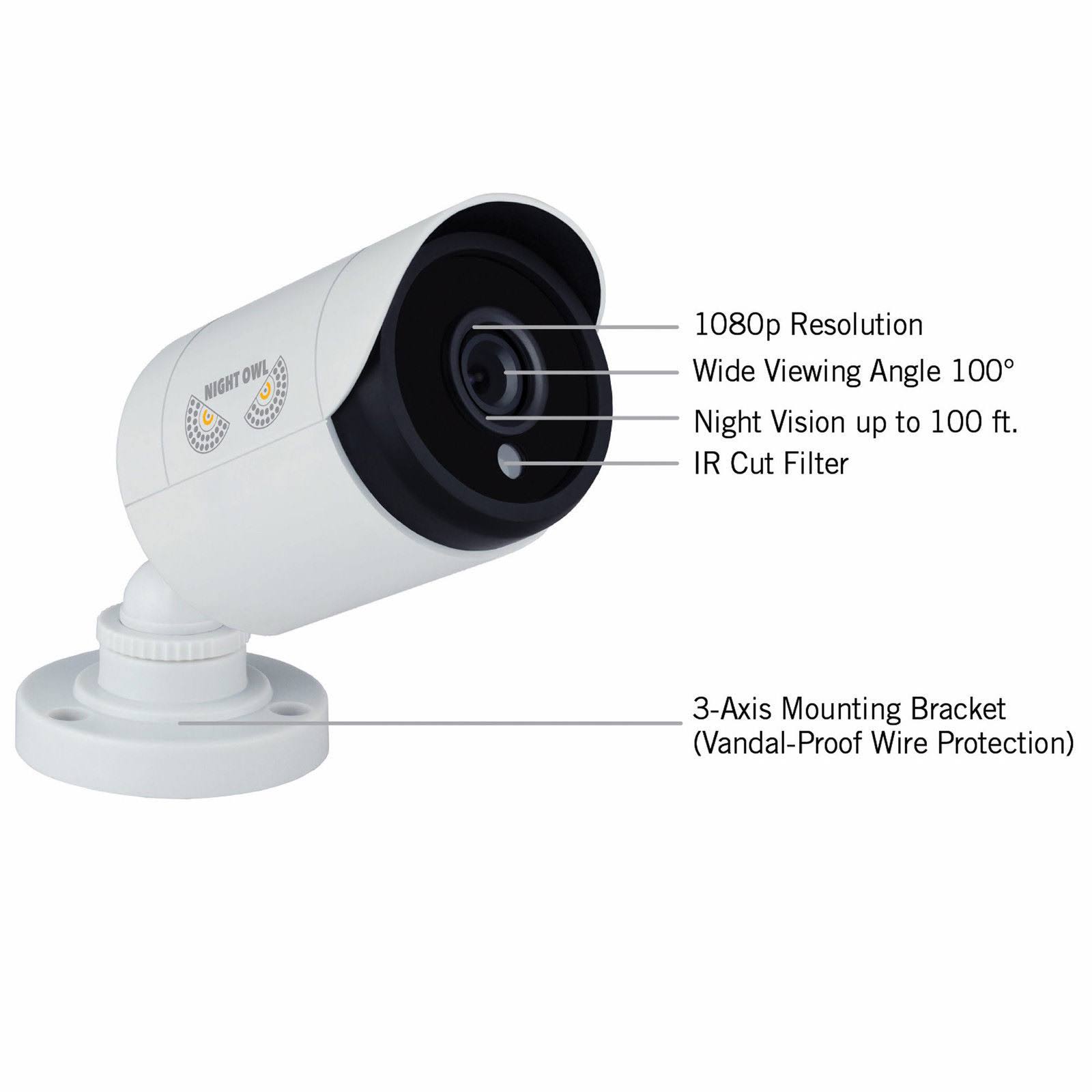 Night Owl B-10LHDA-841-1080 8-Channel DVR with 4 Outdoor cameras Night Vision - 1 TB