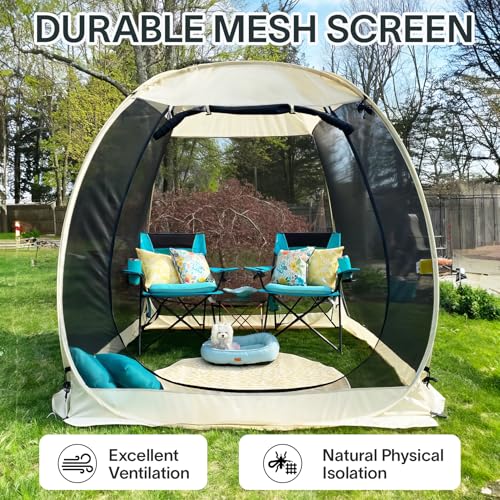 Alvantor Screen House Gazebo, 6-10-15 Person Pop Up Igloo Screened Canopy Tent with Mosquito Netting Sides