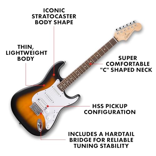 Fender Squier Debut Series Stratocaster HT HSS Electric Guitar, Beginner Guitar, 2-Year Warranty, Includes Free Lessons