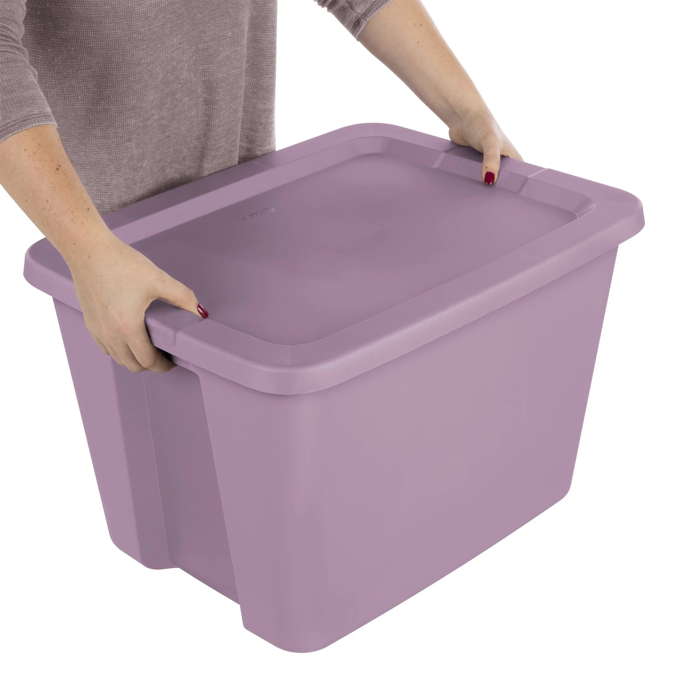 Sterilite 18 Gallon Tote Box Plastic, Gray, Set of 8