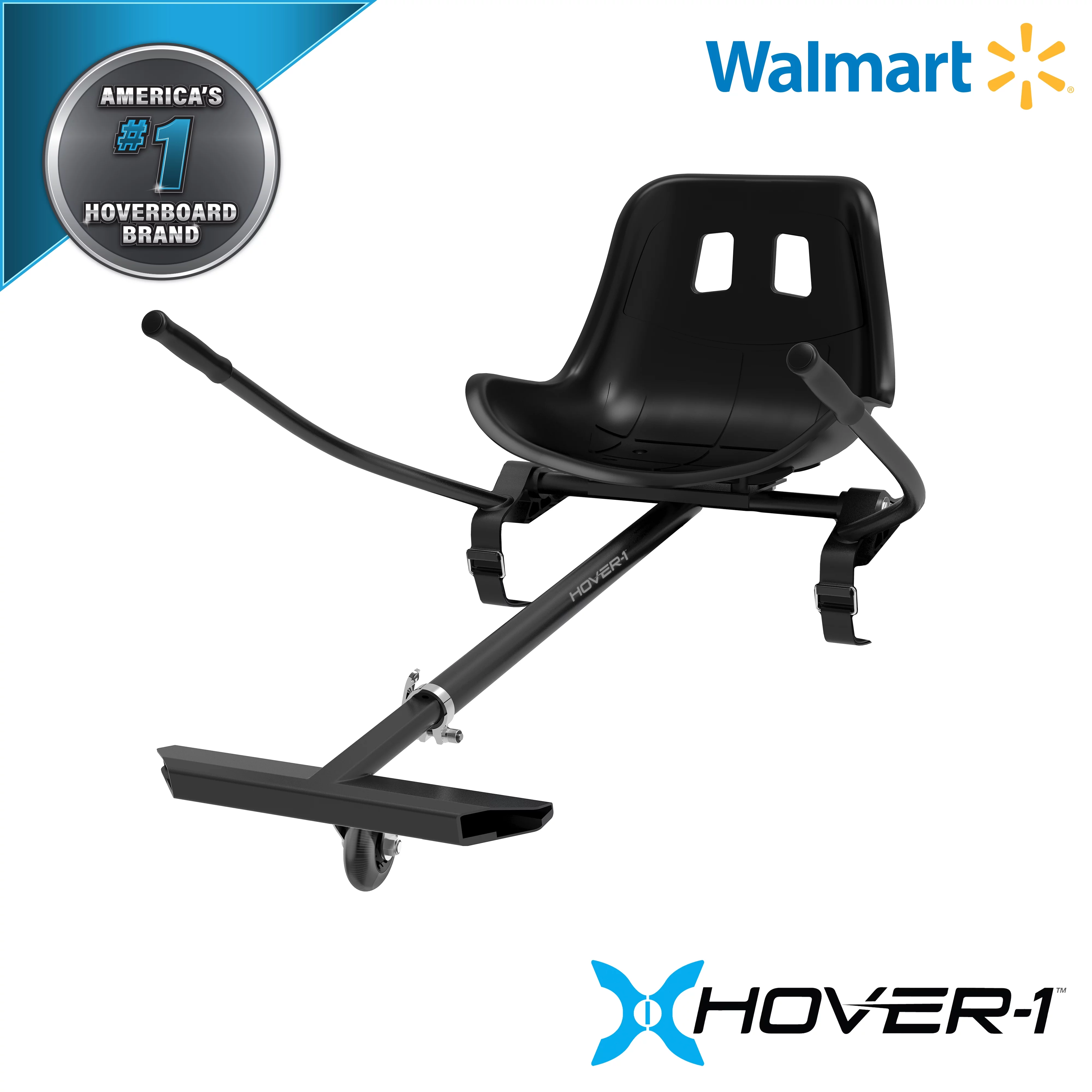 Hover-1 Kart and Ultra Electric Hover board with 6.5 In. Wheels and LED Lights Combo - Black