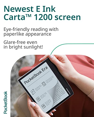Pocketbook Era E-Reader, Stardust Silver, 16GB | 7ʺ Glare-Free & Eye-Friendly Touch-Screen with E -Ink Technology | Waterproof | Text-to-Speech