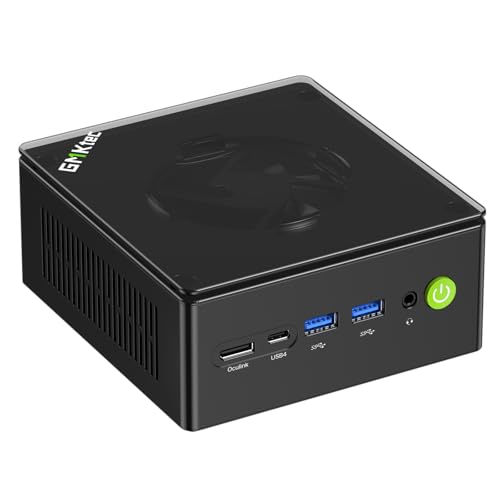 GMKtec M5 Plus Mini PC, AMD Ryzen 7 5825U (Upgraded 7430U/ 5700U), 16GB RAM&512GB PCIe3.0 SSD Desktop Computer with Dual 2.5G LAN, BT 5.2, WiFi 6E