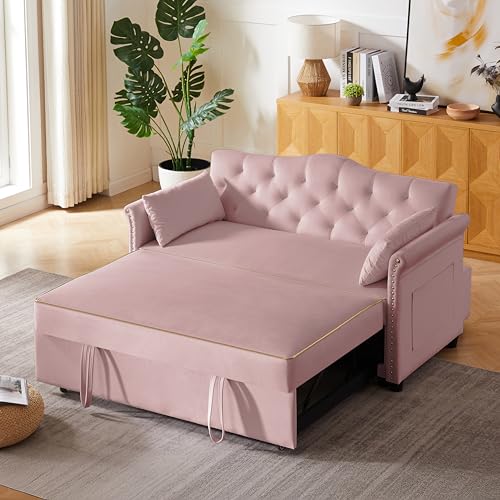 68.11" Corduroy Sleeper Chair Bed with USB Port, Cup Holders & Side Storage Pockets – 3-in-1 Foldable Sofa Bed for Guest Room, Living Room – White