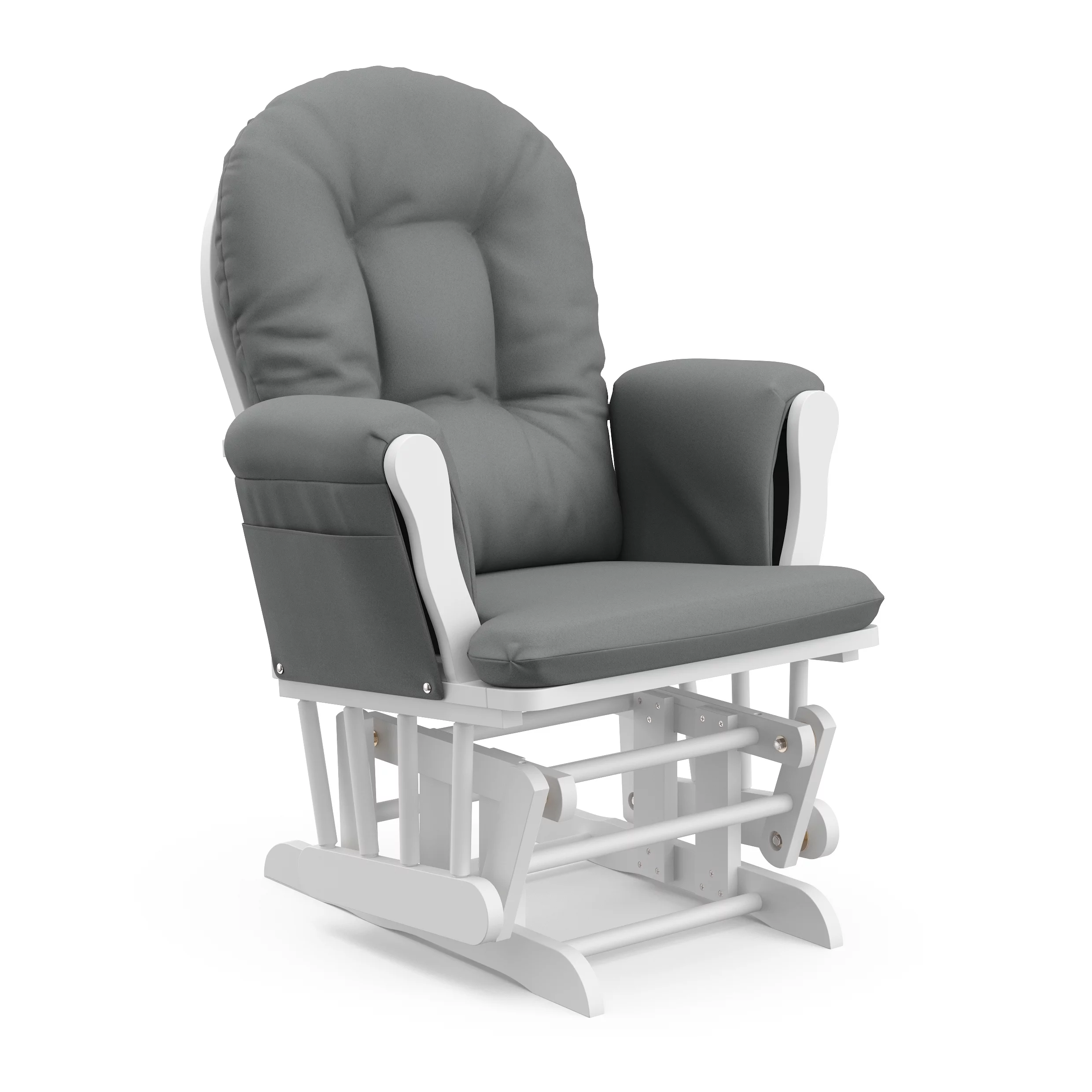 Storkcraft Hoop Nursery Glider and Ottoman, White with Gray