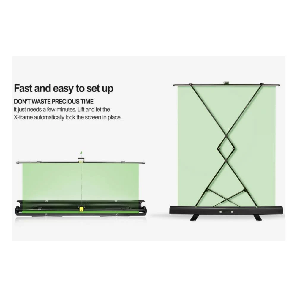 JS Julius Studio Collapsible and Retractable Green Chroma Key Screen