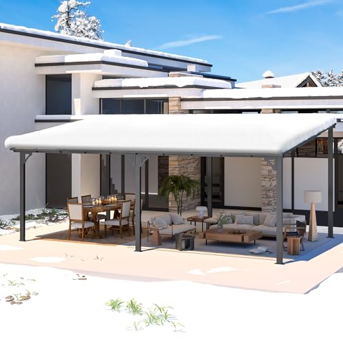 AECOJOY 10&rsquo; x 10&rsquo; Gazebo, Wall Mounted Gazebos Pergola on Clearance, Outdoor Patio Lean to Gazebo Awnings for Deck, Porch