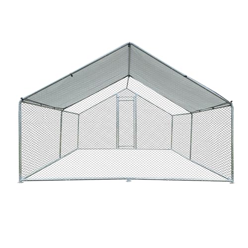 GOWE Large Chicken Coop Metal Chicken Run Walk-in Poultry Cage Spire-Shaped with Waterproof and Anti-Ultraviolet Cover for Backyard and Farm Outside