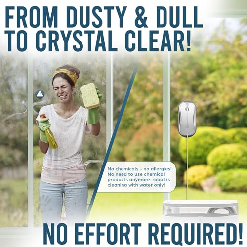 SqueeGBot Window Cleaning Robot Ideal for Panoramic Windows, Tiles, Mirrors, Robot Windows Cleaner with Intelligent AI 5.0 Navigation