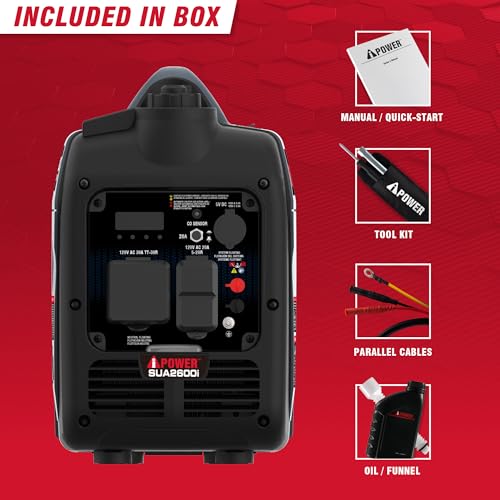 A-iPower 7600W Dual Fuel Quiet Portable Inverter Generator, Electric Start RV Ready, EPA & CARB Compliant CO Sensor