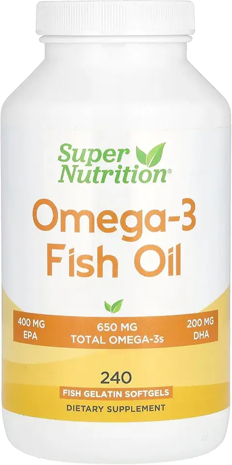 Super Nutrition Omega-3 Fish Oil, Vivomega Triglyceride, 1,000 mg, 240 Fish Softgels - Kansas Nuitrition - HNZSDS