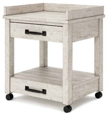 Signature Design by Ashley Carynhurst Printer Stand with 2 Drawers, Whitewash
