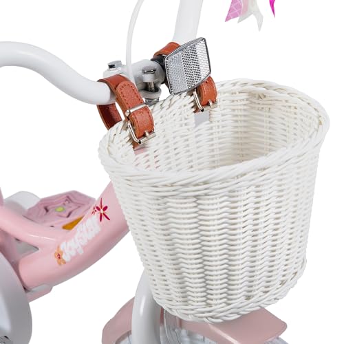 JOYSTAR Unicorn Kids Bike for Girls Ages 2-9 Years Old, 12 14 16 18 Inch Kids Bike with Training Wheels, Doll Seat, Streamers and Basket