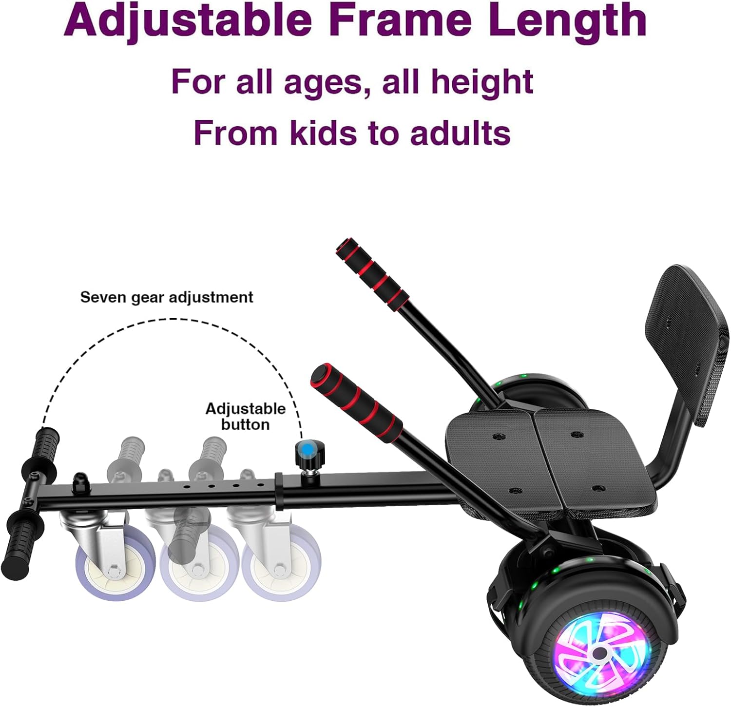 Hoverboard, 6.5 Inch Self Balancing Hoverboards with Bluetooth and LED Lights, Hover Board for Kids Teenagers