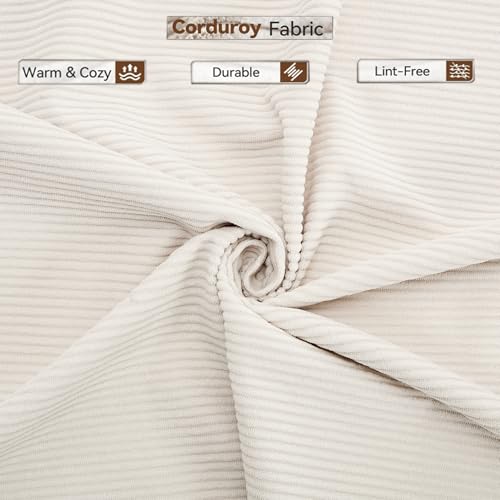 Convertible Sleeper Sofa Bed with Cylindrical Pillow, Corduroy Folding Mattress Couch with Fixed-Shape Frame