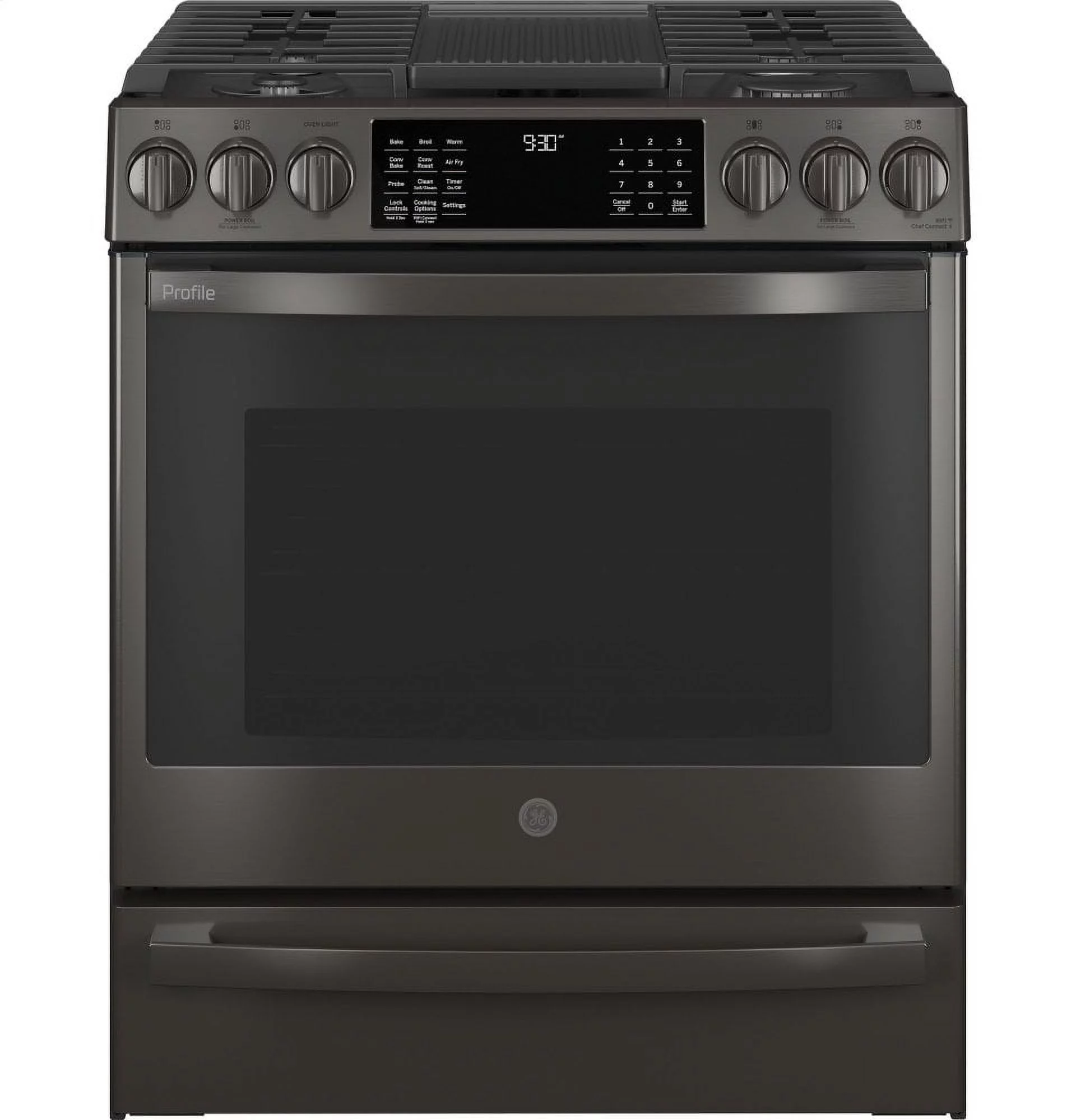 Ge Profile Pgs930bpts Profile 30" Wide 5.6 Cu. Ft. Slide In Gas Range - Black Stainless Steel