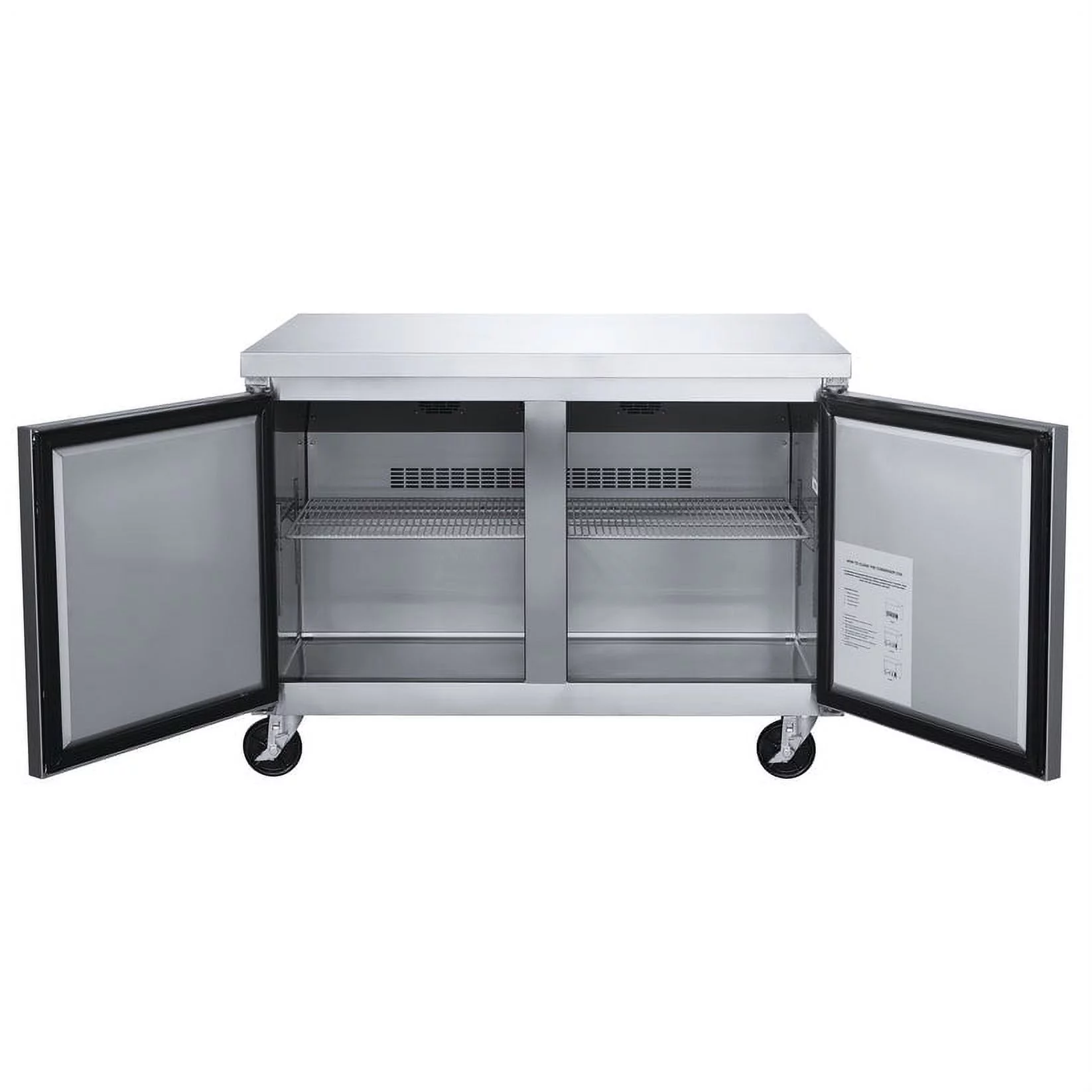 60 in. Two Door Commercial Upright Undercounter/Worktop Refrigerator 15.53 cu. ft.