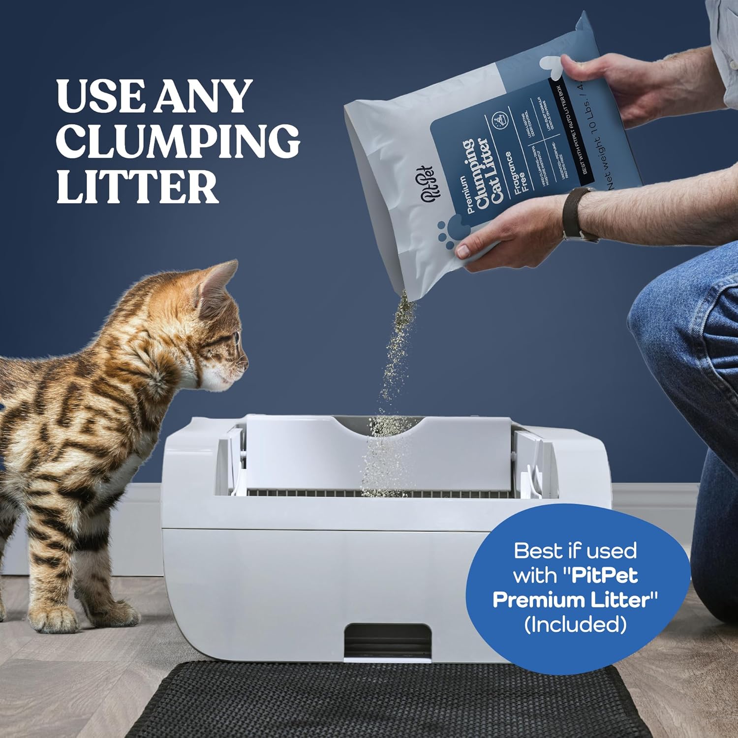 Smart Automatic Cat Litter Box Self Cleaning Cat Litterbox with Built in Odor Eliminator