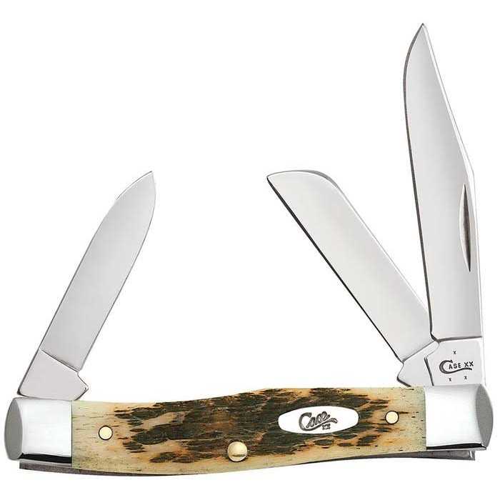 Case Pocket Knife Folding Medium Stockman Amber Bone 00079 - Sports Supplies Online Store