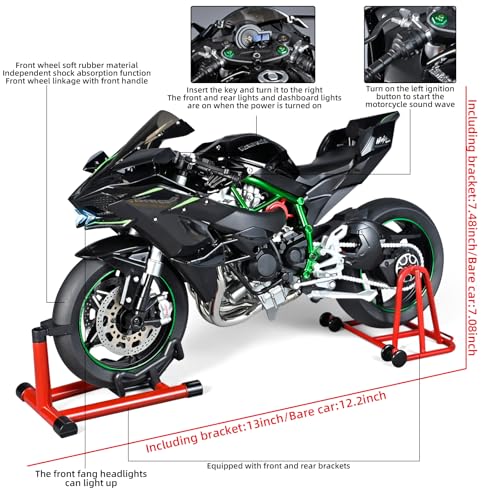 Die Cast Motorcycle 1:6 Scale for Kawasaki H2R Motorcycles Alloy Racing Motorcycle Model Power Toy Motorcycles Collection Kawasaki Model Motorcycles