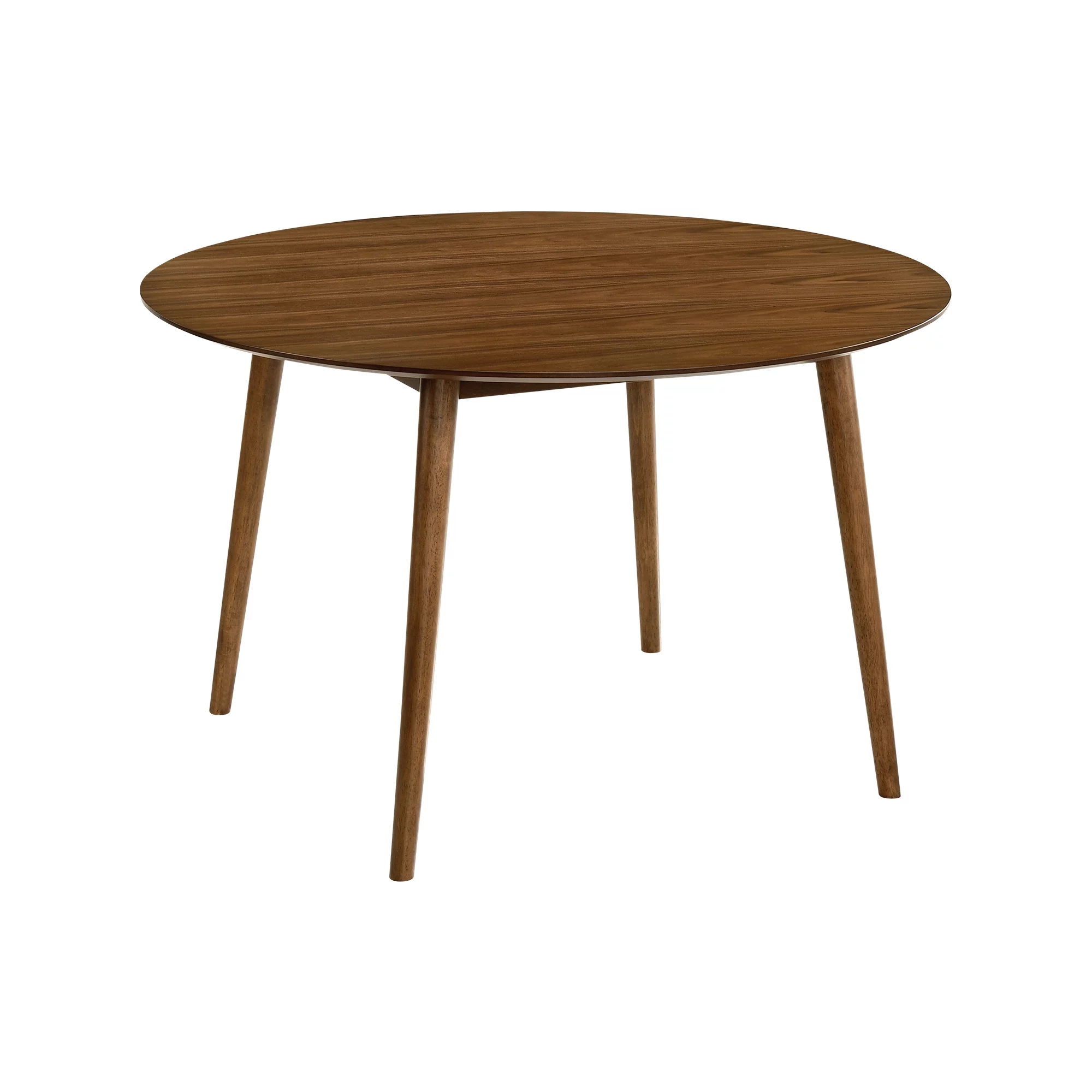Armen Living Arcadia 48" Round Modern Wood Dining Table in Walnut