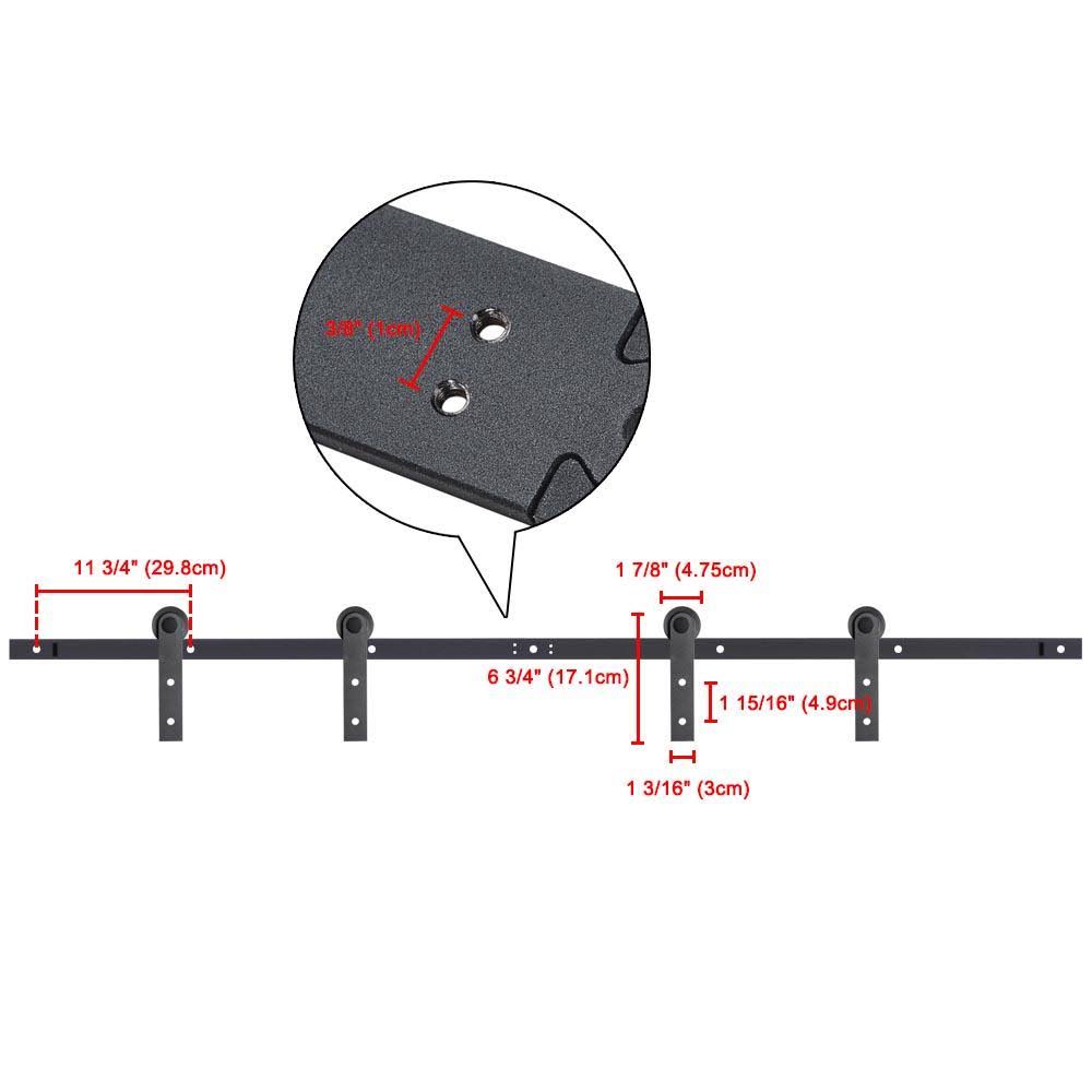 5 ft. Mini Sliding Double Barn Door Hardware Roller Track Kit Cabinet Closet