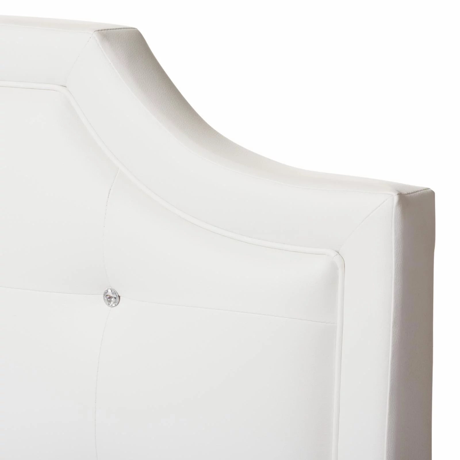 Baxton Studio Carlotta Contemporary Glam White Faux Leather Upholstered King Size 3-Piece Bedroom Set