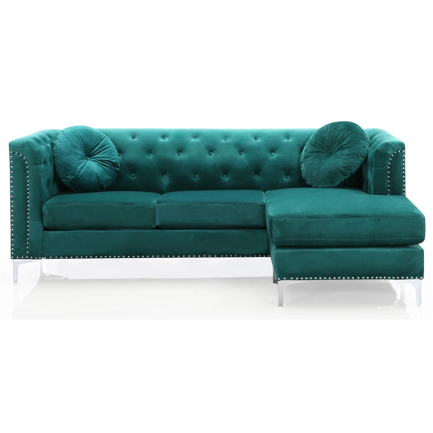 Homestock Coastal Craftsman G895B-SC Sofa Chaise ( 3 Boxes ) , Green