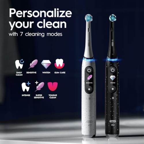 Oral-B iO Series 10 Rechargeable Electric Toothbrush with Visible Pressure Sensor to Protect Gums, 2 Min Timer, 7 Cleaning Settings