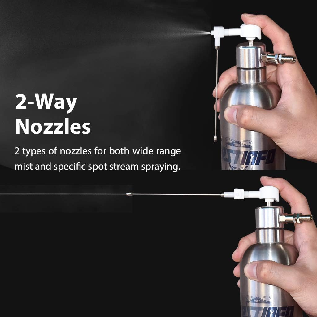 FIRSTINFO Aerosol Refillable Fluid Oil Pressure Storage Sprayer Can Stainless Steel Pneumatic Manual Compressed