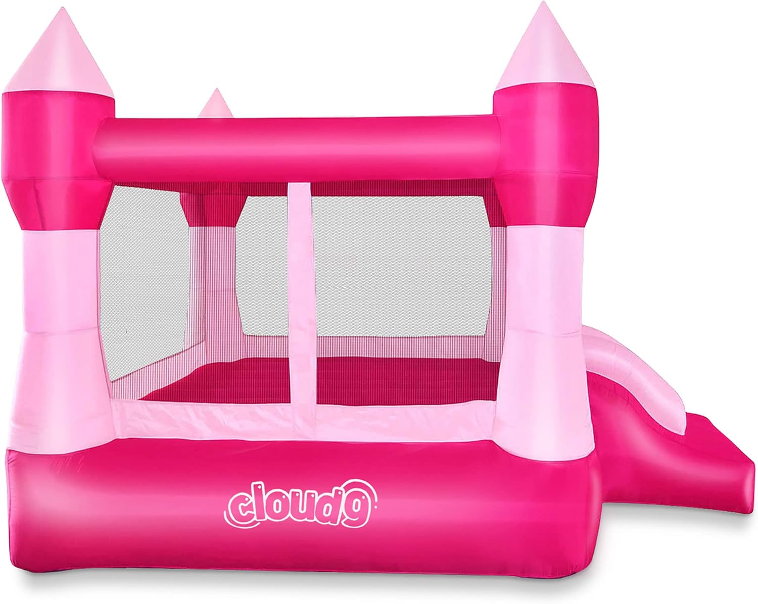 Cloud 9 Princess Bounce House with Blower, Pink Castle Inflatable Bouncer for Kids, includes Stakes and Repair Patches