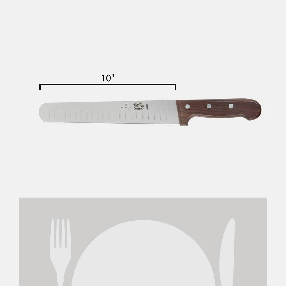 Victorinox 10 inch Granton Edge Roast Beef Slicer Knife - Rosewood Handle 1