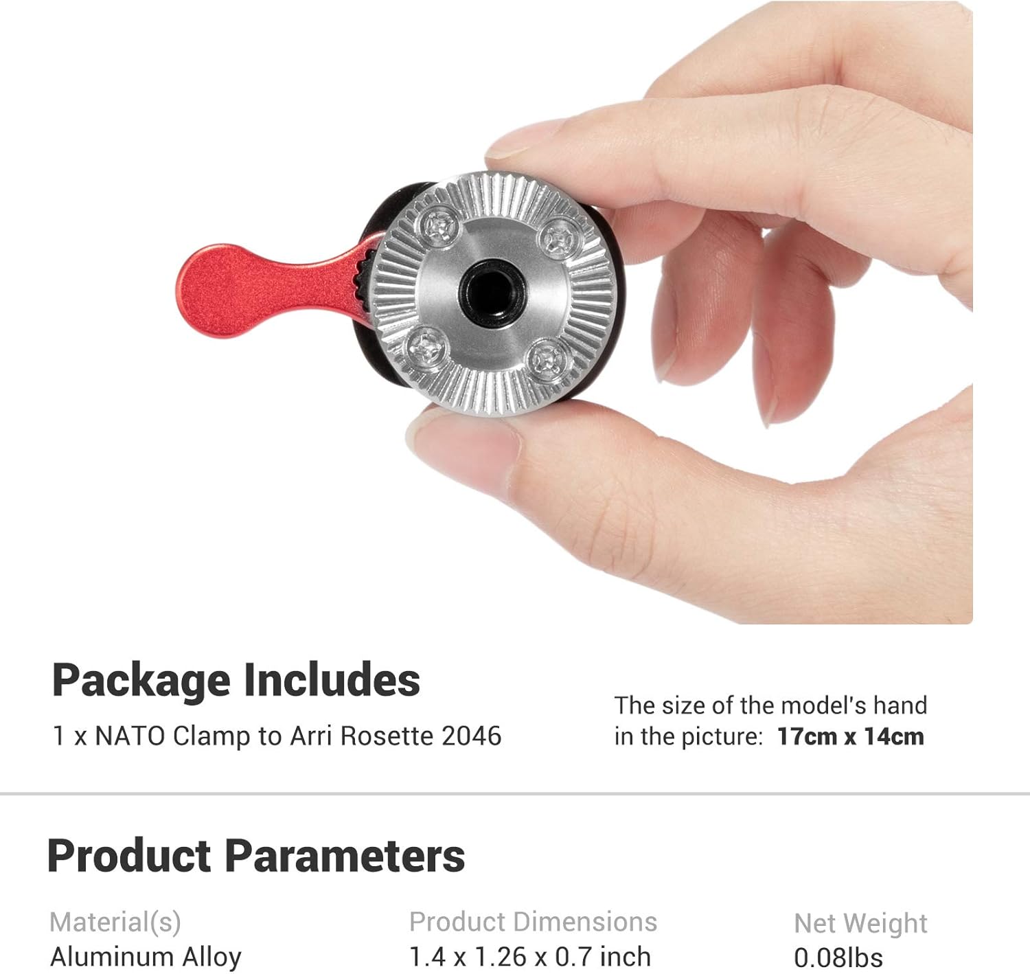 SMALLRIG Quick Release Rosette Mount Adapter to NATO Clamp for Rosette Handle Grip for Arri Standard, DIY Camera Rig - 2046