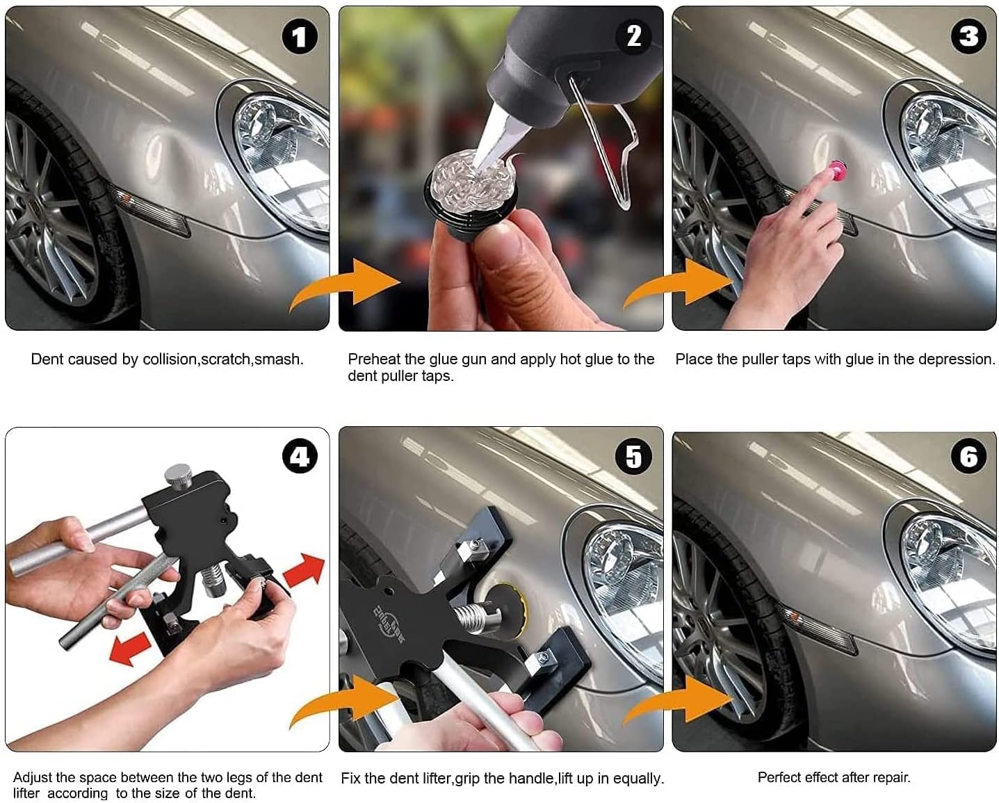 Super PDR Paintless Dent Removal Tools, Auto Body Dent Repair Kits with Stripe Reflector Board, Dent Puller Kit for Car Hail Damage Dent & Ding Remove
