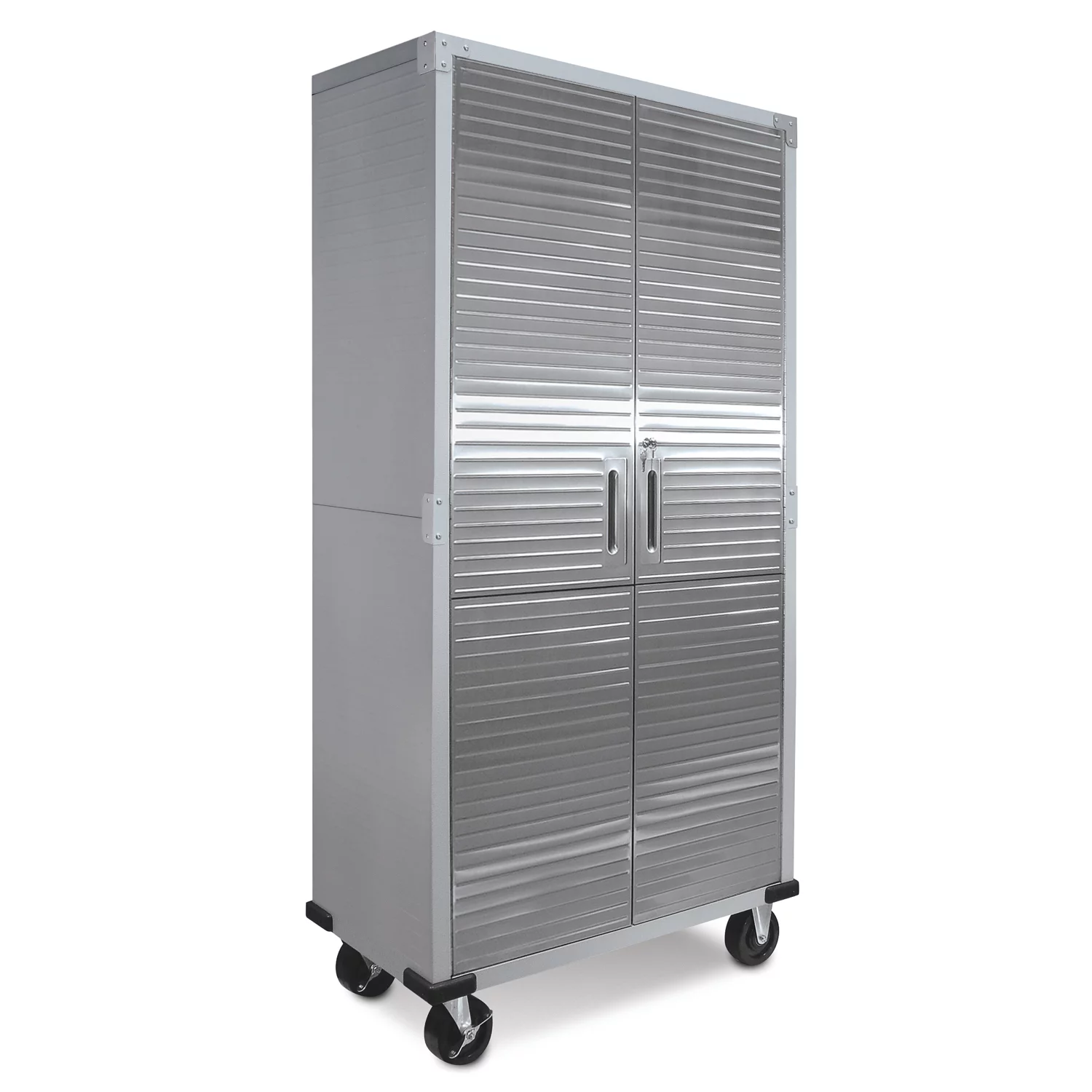 Seville Classics UltraHD Steel Body Lockable Storage Filing Cabinet Organizer Locker Shelving Unit 36" W x 18" D x 72" H, Granite Gray