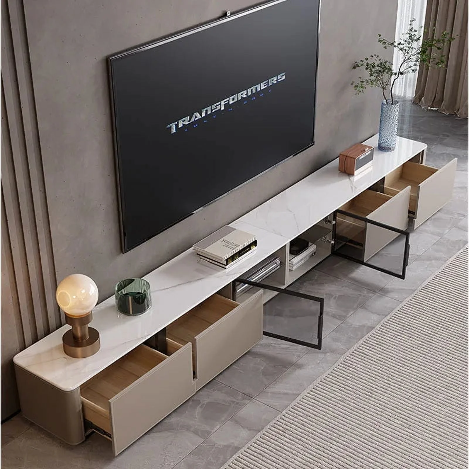 Mid Century TV Stands Plant Fireplace Corner Chest TV Stands Center Wall Drawers Muebles Para El Hogar Living Room Furniture