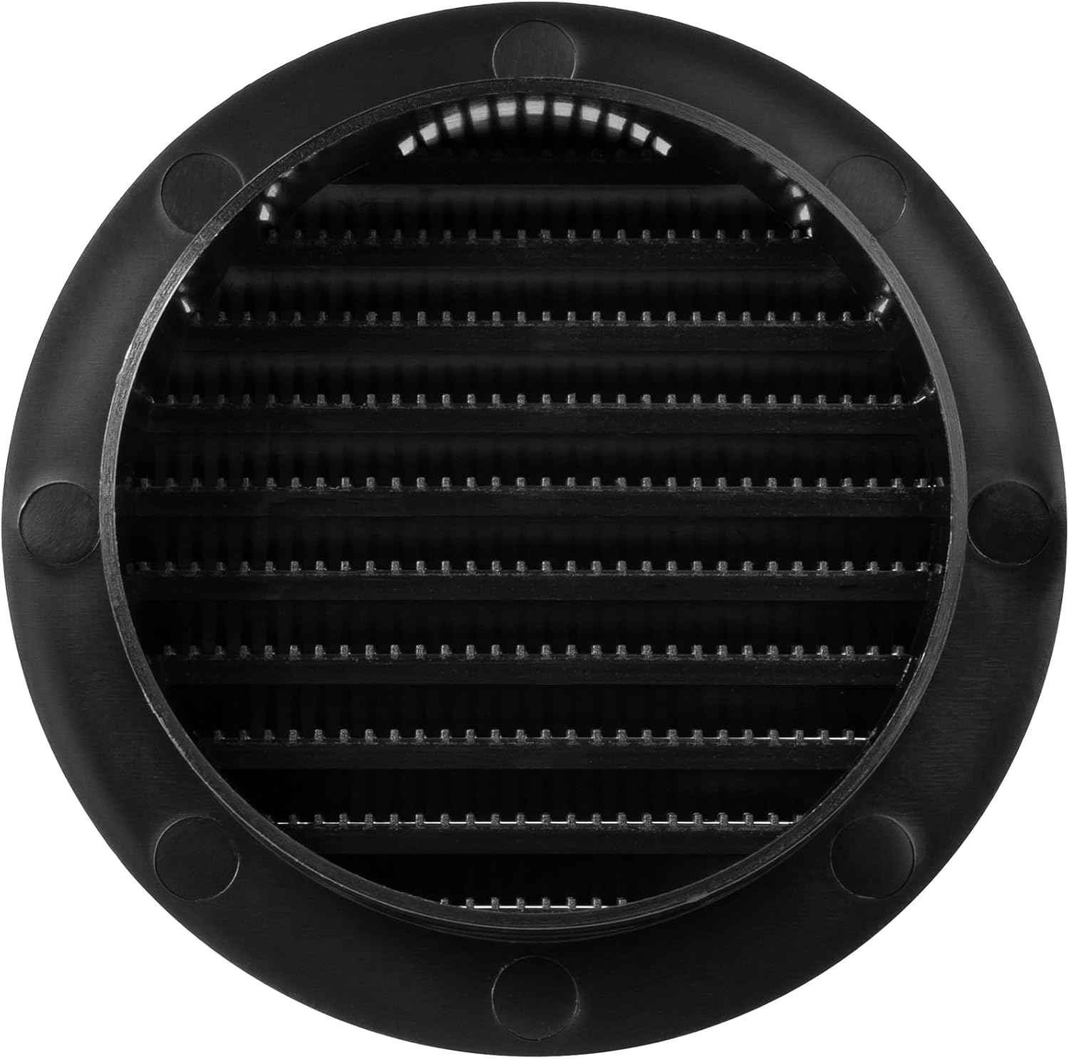 Repa Market 50-Pack 4'' Inch - Plastic Black Vent Covers with Flange - Round Soffit Vent - Air Vent Louver - Grille Cover - Protective Screen Mesh