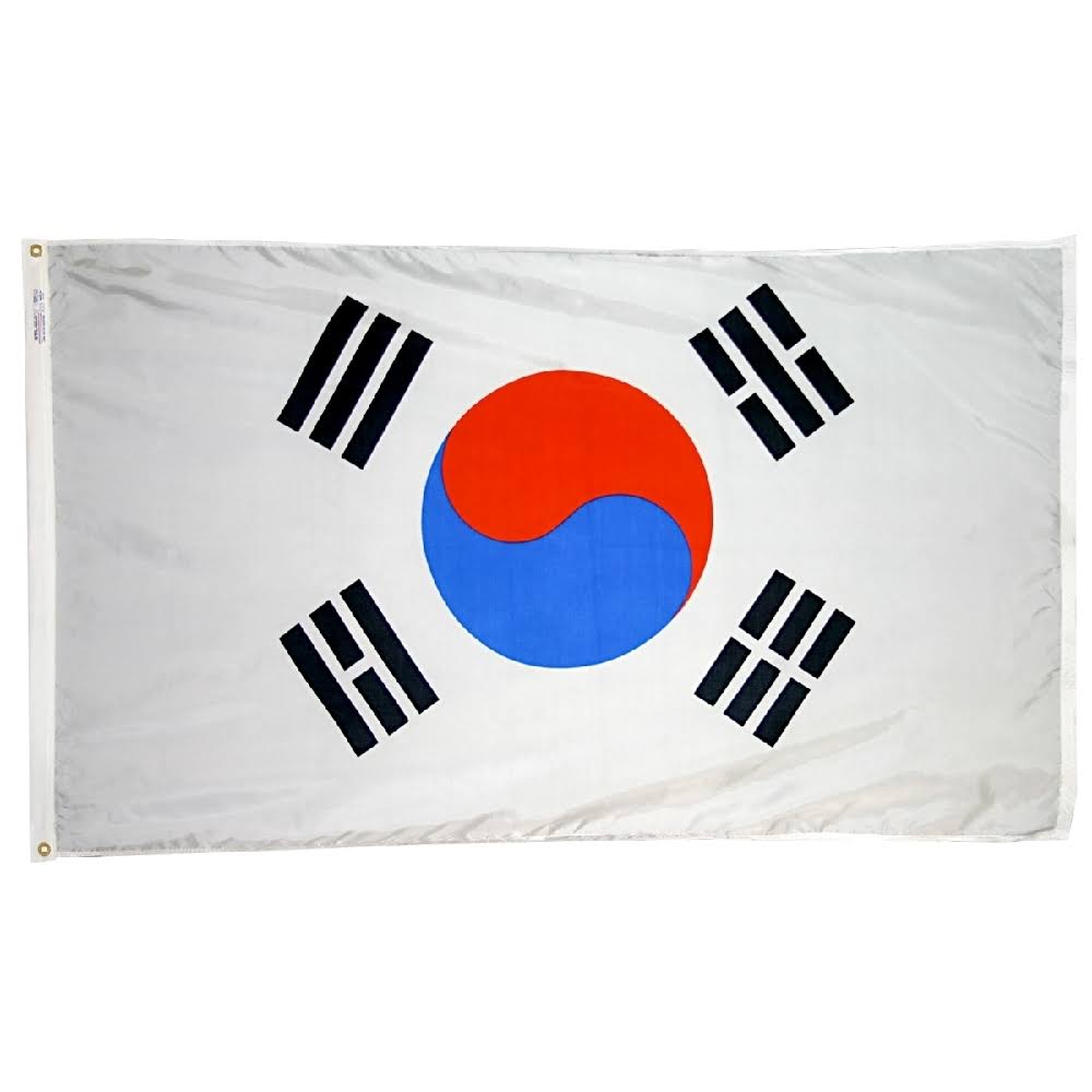 Annin Flagmakers 197612 Nylon SolarGuard Nyl-Glo South Korea Flag, 5 x 8&