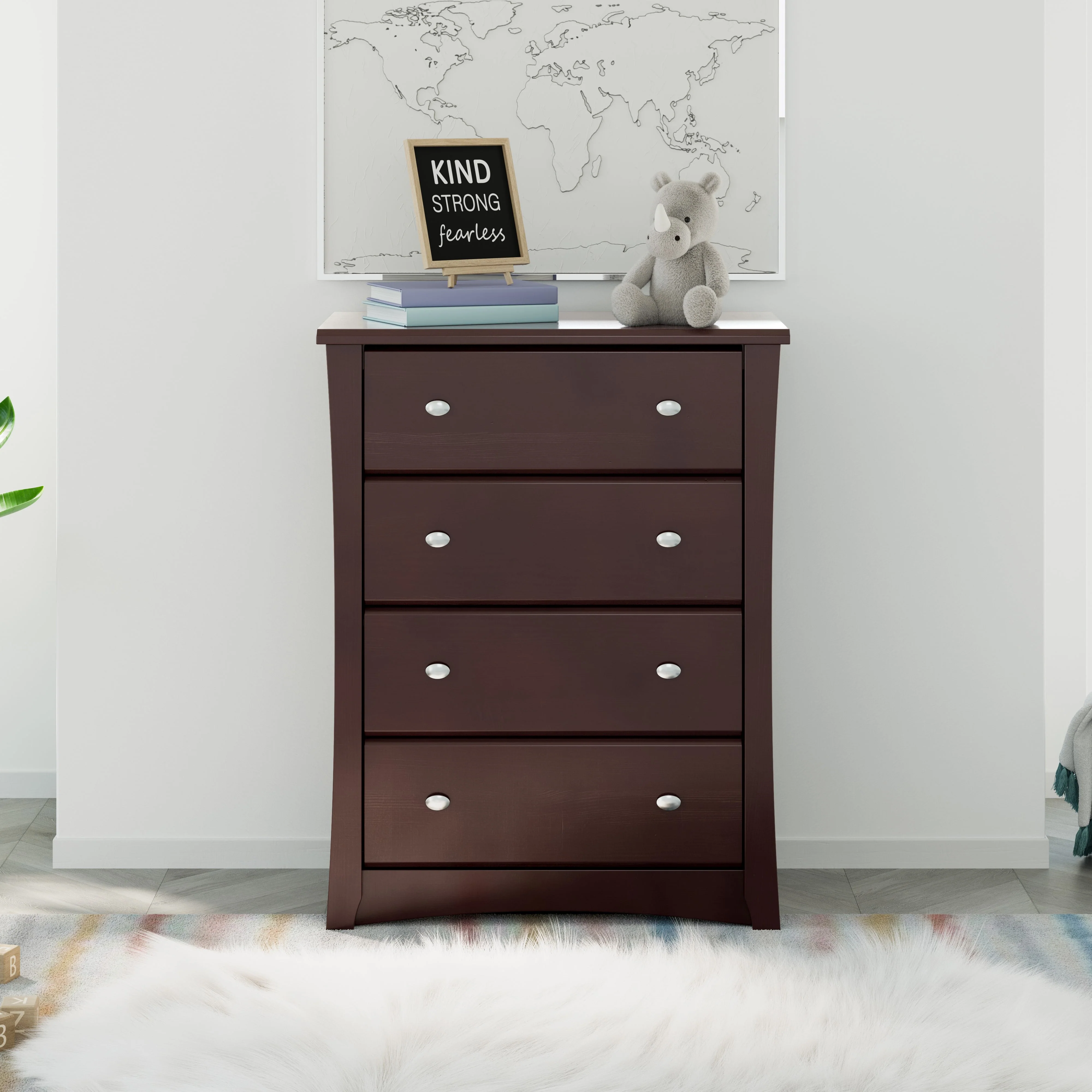 Storkcraft Crescent 4 Drawer Kids Dresser White