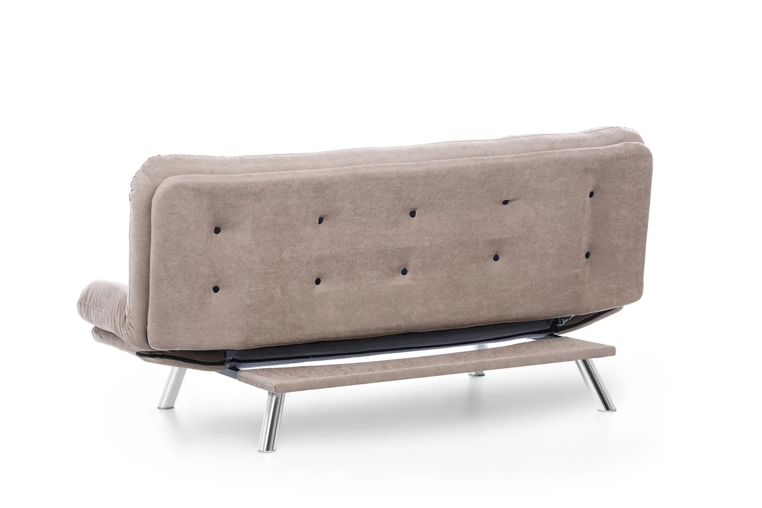 Marmaris Soft Cushion Seat Armless Futon Sofa, Easy to Assemble Sleeper sofa, Vizon